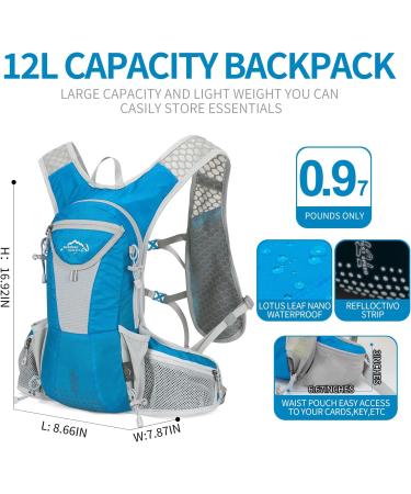 IX INOXTO Hydration Pack Backpack - Lightweight Water Daypack with 2L Bladder for Men and Women - Perfect for Running, Hiking, Cycling & Climbing - Blue - Buy Online on GoSupps.com