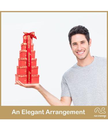 Dried Fruit & Nuts Gift Basket Red Tower + Ribbon (12 Assortments) Holiday Christmas Gourmet Bouquet Arrangement Platter  Birthday Care Package  Healthy Food Kosher Snack Box for Adults Men Women - Buy Online on GoSupps.com