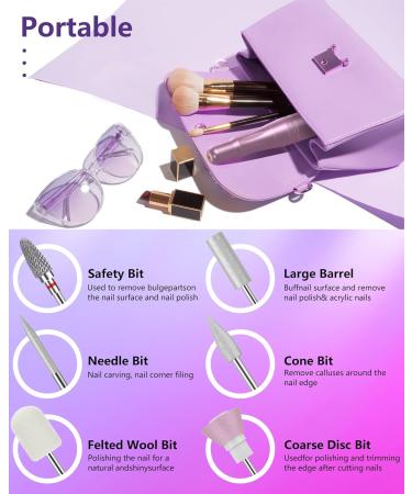 Buy SENMO Cordless Electric Nail Drill - Professional Rechargeable Nail File for Acrylic & Gel Nails - Portable Efile Nail Kit for Home Salon - Pink - Buy Online on GoSupps.com