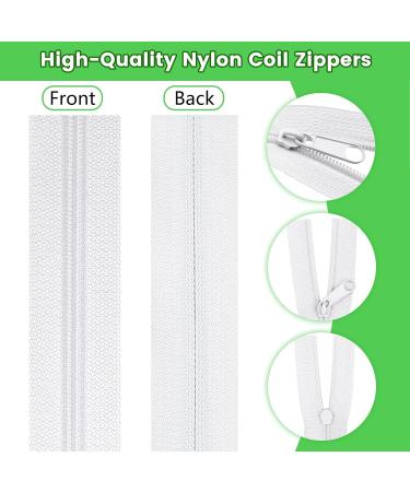 DOITEM 3mm Endless Nylon Zipper Set - 14m with Slider 5 Colors (Green/White) | Perfect for Sewing & Craft Projects - International Shipping Available - Buy Online on GoSupps.com