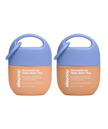 Alleyoop Sunsational Tinted Moisturizer SPF 50 Duo 100% Mineral Face Sunscreen in Beam & Ray for Hydrating Coverage