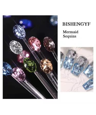 Buy Bishengyf 12 Holographic Glitter Powder Sequins - Metallic Shiny Nail Art & Craft Flakes - International Shipping Available - Buy Online on GoSupps.com