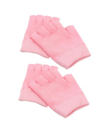 FRCOLOR 2 Pairs Gel Gloves Half Finger spa Gloves Dry Skin Gloves Dry Hand Gloves Moisturizing Sleeping Gloves moisturizing Gloves Overnight Gloves for Hands Dry Hands Lotion Knitting Miss