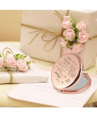 GAOLZIUY Compact Mirror Gifts for Mom from Daughter  Rose Gold Mom Compact Mirror for Mother  Birthday Gifts for Moms Women from Daughter for Mom Birthday  Mothers Day Wedding Anniversary Flower-mom-1 - Buy Online on GoSupps.com