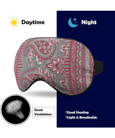 LynaRei Pink Paisley Indian Sleep Mask Blindfold | Super-Smooth Soft Eye Mask for Travel and Nap - Adjustable Cover for Men and Women | Style-1 - Buy Online on GoSupps.com