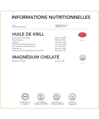 Huile de krill de l'Antarctique Om ga-3 avec EPA et DHA + magn sium ch lat Haute absorption avec phospholipides et astaxanthine Favorise la sant du c ur et des articulations | - Buy Online on GoSupps.com