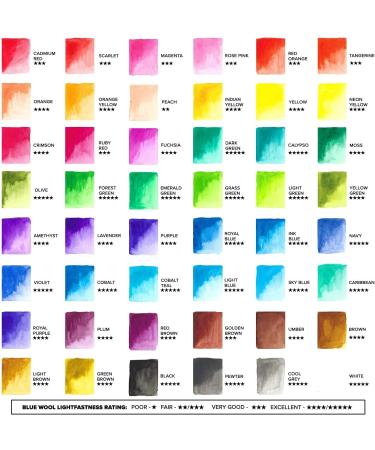 GenCrafts Watercolor Paint Palette Set | 48 Premium Colors with Bonus Paper Pad, Brushes, & Storage Case | Portable Painting Kit for Artists - Buy Online on GoSupps.com