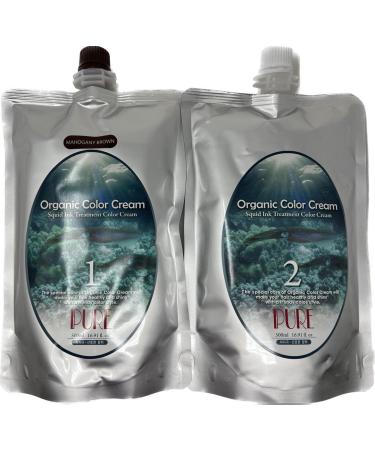 Organic Squid Ink Treatment Color Cream 1L - Fast Gray Hair Cover No Scalp Pain Mahogany Brown | International Shipping - Buy Online on GoSupps.com