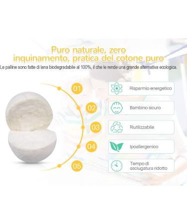 Eco-Friendly Dryer Balls - Echoss XXL 6-Pack | 100% Sheep Wool Tumble Dryer Balls for Reduced Drying Time Natural Fabric Softener & Anti-Static Effect - Buy Online on GoSupps.com