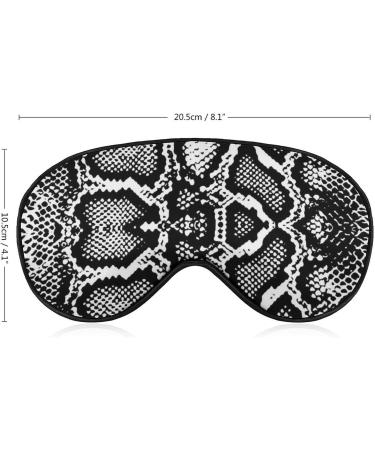 Adjustable Black and White Snake Skin Sleep Mask for Women | Comfortable Eye Shades Cover with Elastic Strap - Shop Now - Buy Online on GoSupps.com