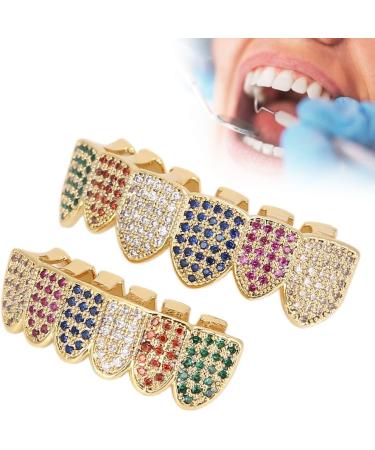 Iced Out Diamond Grillz for Men & Women | Hip Hop Gold Teeth Jewelry & Accessories | Perfect for Halloween & Parties - Buy Online on GoSupps.com