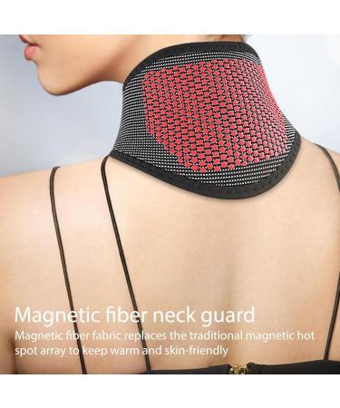 Juzinqu Magnetic Neck Wrap - Portable Wormwood Warmer for Neck & Shoulder Support Fatigue Relief - Unisex Black-Red Dot Design - Buy Online on GoSupps.com