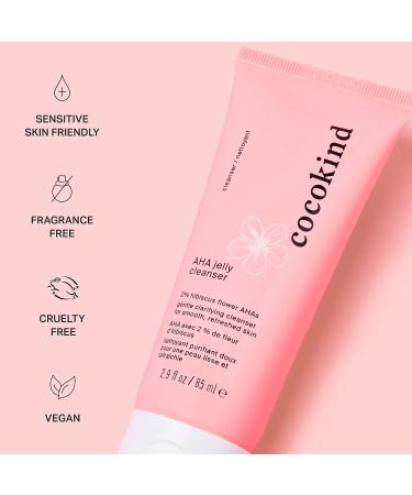 Cocokind AHA Jelly Cleanser with Hyaluronic Acid - Exfoliating Face Wash for Oily Skin | Gentle AHA BHA Cleanser - Buy Online on GoSupps.com