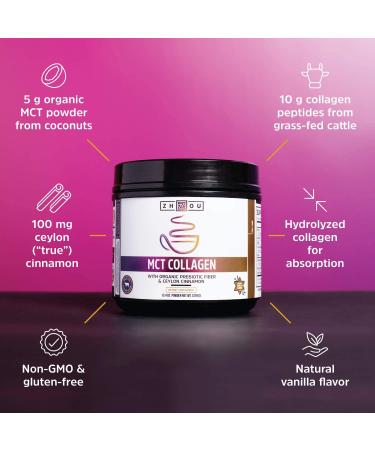 Zhou Nutrition MCT Collagen - Natural Vanilla 13.4 oz | Healthy collagen supplement - Buy Online on GoSupps.com