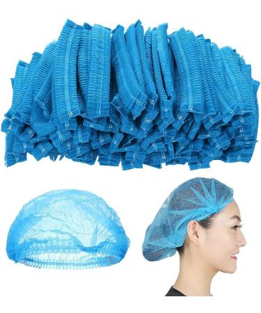 100 Pack Blue Disposable Hair Net Caps - Anti Dust Bouffant Cap for Cleaning and Hair Protection - Buy Online on GoSupps.com