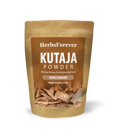 Herbsforever Kutaja Powder(Holarrhena Antidysenterica) Bark-Support GI Tract IBS Balance| Wild Harvested-Non GMO | Ultra Clean | Steam Treated |16oz-1LBS Stop Loose Motion Digestive & Colon Comfort