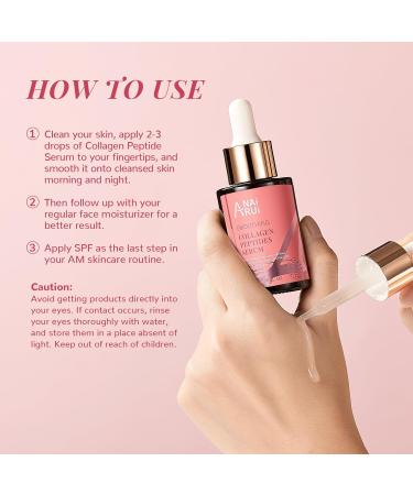 ANAiRUi Collagen Peptide Serum for Face with Hyaluronic Acid | Targets Fine Lines & Wrinkles | Plumps and Firms Skin | Anti-aging Collagen Serum for Face & Neck 30ml - Buy Online on GoSupps.com