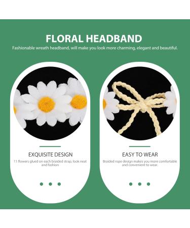minkissy Daisy Headband Daisy Crown Hippie Hair Accessories 70s Headbands Floral Headband for Women Girls white - Buy Online on GoSupps.com