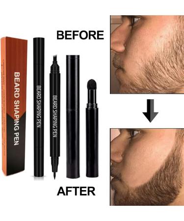 LINGJIONG Mens Beard Fountain Pen SweatProof WaterResistant Durable Natural DoubleSided Beard Pen Waterproof Durable Facial Hair Fountain Pen Provides a Natural Look Black - Buy Online on GoSupps.com