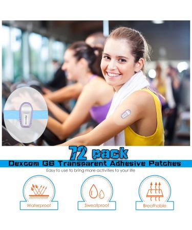 72 Waterproof Adhesive Patches for Glucose Monitor Protection Sweatproof & Transparent Stickers Long Lasting Use - Buy Online on GoSupps.com