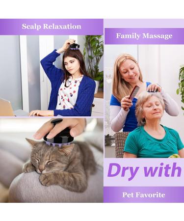 CozyCom Scalp Scrubber Massager with Silicone Bristles - Purple & Black - Buy Online on GoSupps.com