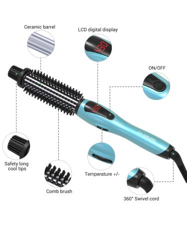PHOEBE Curling Iron Brush - Anti-Scald Instant Heat Dual Voltage Ceramic Tourmaline Ionic Wand for All Hair Types (1 Inch) - Shop Internationally - Buy Online on GoSupps.com