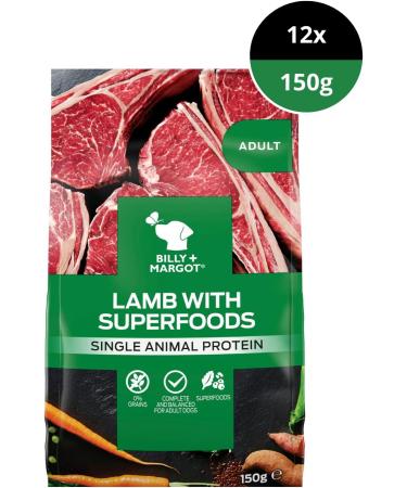 Billy & Margot Pack of 12 sachets of Lamb Food and superfood 150 g - Buy Online on GoSupps.com