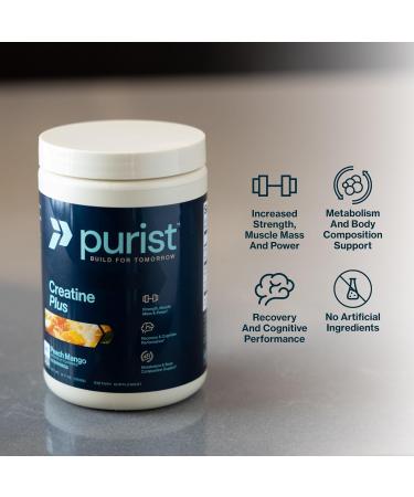 PURIST Protein Creapure Creatine Plus Monohydrate | Workout Powder Supplement | Women Men Muscle Strength Energy Recovery | Clean Nutrition | NSF Certified | Contains Sugar Free Stevia (Unflavored) - Buy Online on GoSupps.com