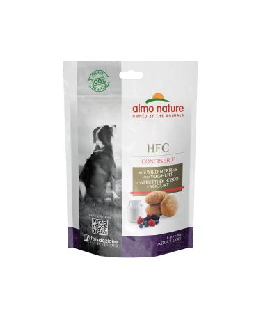 Almo Nature HFC Confectionery Snack for Adult Dogs with Berries and Yogurt - 12 envelopes of 10 g.