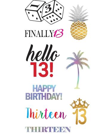 13th Birthday Temporary Tattoos (2 Pages) - Official Teenager Party Supplies & Gifts - Buy Online on GoSupps.com