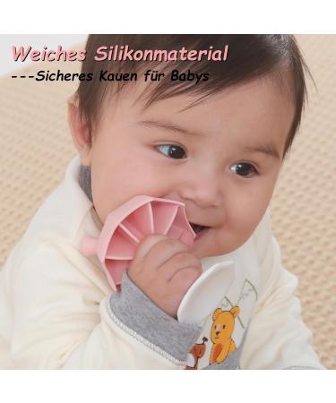 Bite Ring Baby - BPA Free Silicone Umbrella Toy with Suction Foot - Perfect Biting Toy for Boys & Girls - Pink - Buy Online on GoSupps.com