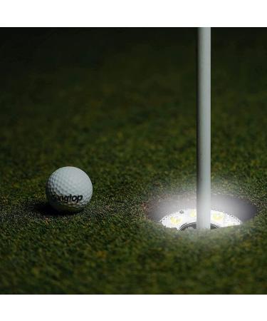KINGTOP LED Golf Hole Lights - Night Golf Putt-Putt Flag Cup Glow Lamp - Backyard Putting Green - Cool White - 2 Pack - Buy Online on GoSupps.com