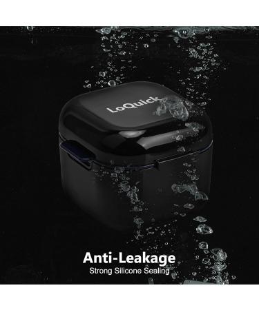 Loquick Denture Box with Sieve Hygienic Portable Container for False Teeth & Prosthesis Storage (Black) | International Shipping Available - Buy Online on GoSupps.com