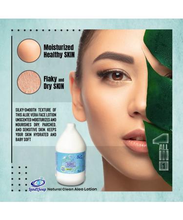 Unscented Aloe Vera Lotion with Argan Oil - Vegan Non-GMO Hand-Made Body Moisturizer (Half Gallon) - Made in USA - Buy Online on GoSupps.com