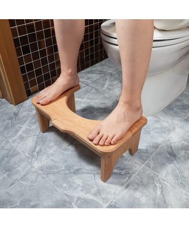 CONSDAN USA Grown Solid Oak Squatting Toilet Stool - Natural Color | Constipation Relief | Fits Toilet diameters up to 10.2 inches - Buy Online on GoSupps.com