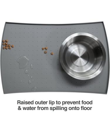 PetFusion Waterproof Large Dog & Cat Food Mat (24x16x.4) - Grey - Buy Online on GoSupps.com
