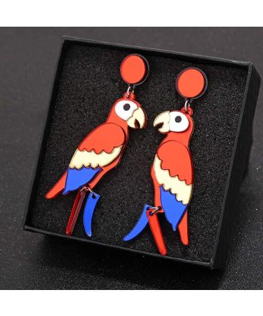 Feyley Colorful Acrylic Parrot Earrings for Women - Trendy Fashion Jewelry Gift - Buy Online on GoSupps.com