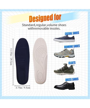 Handepo 6 Pairs Foam Insoles for Men - Breathable Shoe Inserts with Shock Absorption - 4mm Thick Cushion for Work Boots, Running Shoes, Sneakers - Fits Sizes 6.5-9.5 - Buy Online on GoSupps.com