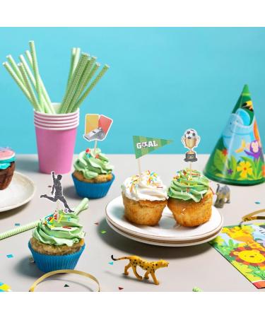 NICENEEDED 24 Pcs Football Cupcake Toppers Soccer Players Cupcake Picks Football Themed Cake Toppers Toothpicks for Sport Party Game Day Birthday Cake Decoration Supplies - Buy Online on GoSupps.com
