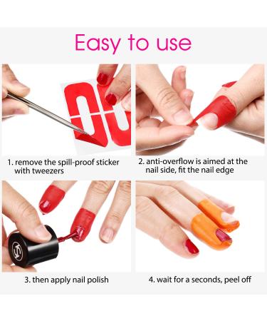 200pc Nail Polish Protector Spill-proof Peel off Nail Stickers - Disposable U-Shape Tape for Nail Painting, Gradients & Stamping - Buy Online on GoSupps.com