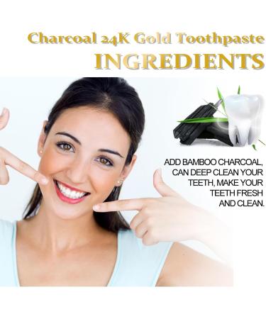 Charcoal and Gold Toothpaste with Natural Bamboo Extract Gently Polishing Formula for Stain Removal Freshens Breath and Strengthens Enamel Peppermint 3.5 OZ - Buy Online on GoSupps.com