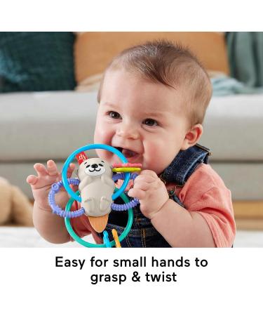 Fisher Price Twist & Teethe Otter: 2-in-1 Rattle & BPA-Free Teether for Infant Fine Motor Play - Buy Online on GoSupps.com