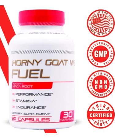 Nucell Horny Goat Weed 2185mg Maximum Strength Capsules for Men and Women - USA Made - Joint & Back Support - 90 Count - Buy Online on GoSupps.com