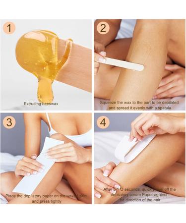 Sugar Wax Kit Natural Hair Removal Wax Kit Waxing Kit For Body Arms Bikini Legs And Face No-Heat Formula Waxing Sugar Paste Includes Wooden Spatulas Reusable Cotton Strips&Sugar Wax 50g - Buy Online on GoSupps.com