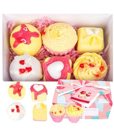 Luxurious Cake Swimming Salt Milk Bath Ball Set - 6-Scent Relaxing Bath Bombs Gift for Women | Nourishing Foam Bath for Dry Skin - Multicolor - Buy Online on GoSupps.com