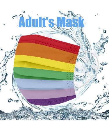 Ecnobia - 80 Pcs Disposable Safety Face_Masks Non-Woven Thick 3-Layer Breathable with Comfortable Elastic Earloop Mouth and Nose Protection New Upgraded Rainbow for Adults - Multicolored 80 count (Pack of 1) Multicolored - Buy Online on GoSupps.com