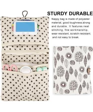 Delitls 2-in-1 Diaper Bag with Wrap Pad - Stylish Organizer & Cosmetic Bag for Moms | White & Leaf Print Baby Essentials - Buy Online on GoSupps.com