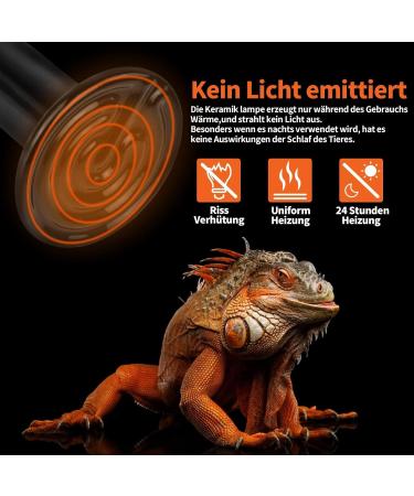 100W Ceramic Heating Lamp for Reptiles | Lucky Herp Terrarium Heat Lamp for Turtles Lizards Snakes & More - Buy Online on GoSupps.com