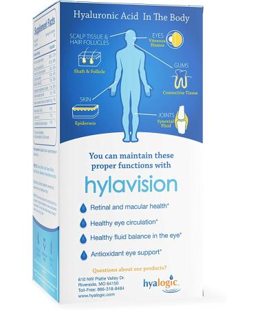 Hyalogic Hylavision Hyaluronic Acid 120 Capsules - Hydration & Joint Support - Buy Online on GoSupps.com