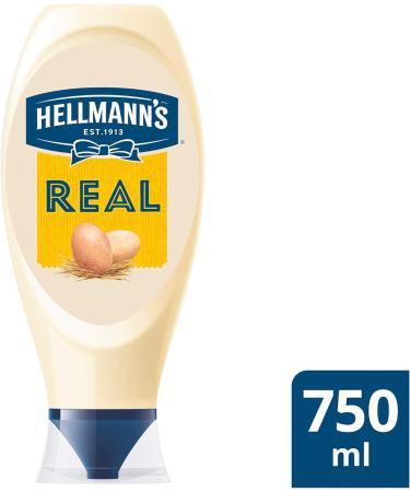 Hellmann's Real Mayonnaise mayo made with 100% free-range and cage-free eggs perfect for sandwiches 750 ml (Pack of 2) - Buy Online on GoSupps.com